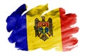 Moldavsko vlajka je líčil v kvapalina akvarel štýl izolované na bielom pozadí 