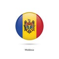 Moldova flag - round glossy button