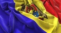 Moldova Flag Ruffled Beautifully Waving Macro Close-Up Shot Royalty Free Stock Photo