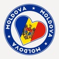 Moldova heart flag badge.