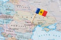 Moldova map and flag pin Royalty Free Stock Photo