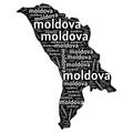 Moldova map with name. isolated white background Royalty Free Stock Photo