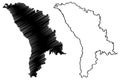 Moldova map vector Royalty Free Stock Photo