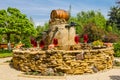 MOLDOVA, MILESTII MICI 2018 - may 2018: wine fountain outside the winery on AUGUST 3, 2012 in Milestii Mici, Moldavia