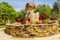 MOLDOVA, MILESTII MICI 2018 - may 2018: wine fountain outside the winery on AUGUST 3, 2012 in Milestii Mici, Moldavia