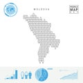 Moldova People Icon Map. Stylized Vector Silhouette of Moldova. Population Growth and Aging Infographics Royalty Free Stock Photo