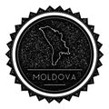 Moldova, Republic of Map Label with Retro Vintage.