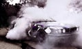 Moldova 25.09.2019. Sport modern Stance E34 BMW Car racing car drifting with smoke drift burnout, big clouds with Royalty Free Stock Photo