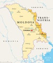 Moldova and the breakaway state Transnistria, political map
