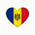 Moldovan flag heart-shaped sign. Vector illustration.