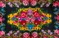 Moldovan National woven carpet, ornament with flowers roses Royalty Free Stock Photo