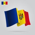 Moldovan waving Flag. Vector illustration.