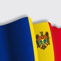 Moldovan waving Flag. Vector illustration.