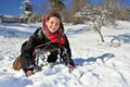 Moldovita, Romania, November 30th, 2018: Portraiture of young woman wearing traditional in Bucovina