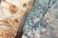 Moldy bread with fresh healthy bread Royalty Free Stock Photo