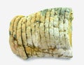 Moldy bread, isolated on white background Royalty Free Stock Photo