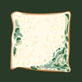 Moldy bread cartoon styled vector illustration