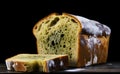 Moldy bread on a wooden table