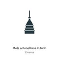 Mole antonelliana in turin vector icon on white background. Flat vector mole antonelliana in turin icon symbol sign from modern