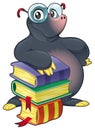 Mole with books.