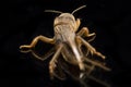 Mole cricket isolated on black background