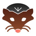 Mole head flat icon. Cute marmot animal face simple silhouette. Animals vector design concept, gradient style pictogram