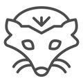 Mole head line icon. Cute marmot animal face simple silhouette. Animals vector design concept, outline style pictogram
