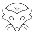 Mole head thin line icon. Cute marmot animal face simple silhouette. Animals vector design concept, outline style