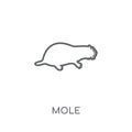 Mole linear icon. Modern outline Mole logo concept on white back