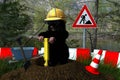 Mole under constrution, 3D Illustration