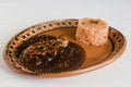 Mole Poblano with Chicken and rice is Mexican Food in Puebla Mexico Royalty Free Stock Photo