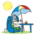 Mole on armchair and siesta, funny illustration, vector icon