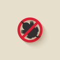 Mole silhouette. Animal pest icon stop sign