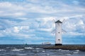 The mole in Swinemuende on the island Usedom in Poland