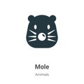 Mole vector icon on white background. Flat vector mole icon symbol sign from modern animals collection for mobile concept and web