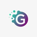 Molecul logo design template with letter G inside, biology, connect, initial Royalty Free Stock Photo