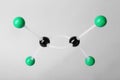 Molecular atom model on grey background. Chemical structure Royalty Free Stock Photo
