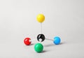 Molecular atom model on light grey background. Chemical structure Royalty Free Stock Photo