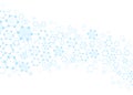 Molecular background. Technology hexagon structure, connecting lines and dots molecular grid, science network graphic