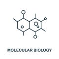 Molecular Biology icon. Line element from bioengineering collection. Linear Molecular Biology icon sign for web design Royalty Free Stock Photo