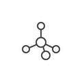 Molecular chemical scheme line icon