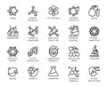 Molecular chemistry, physics and medicine concept icons
