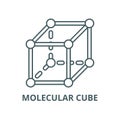 Molecular cube vector line icon, linear concept, outline sign, symbol Royalty Free Stock Photo