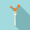 Molecular cuisine fork icon, flat style Royalty Free Stock Photo