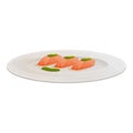 Molecular cuisine shrimp icon, cartoon style