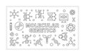 Molecular Genetics vector outline horizontal banner