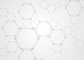 Molecular grey structure abstract tech background