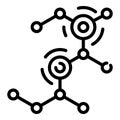 Molecular imbalance icon, outline style
