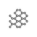 Molecular lattice hand drawn outline doodle icon.