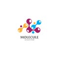 Molecular logo structure chemical atoms vector illustration